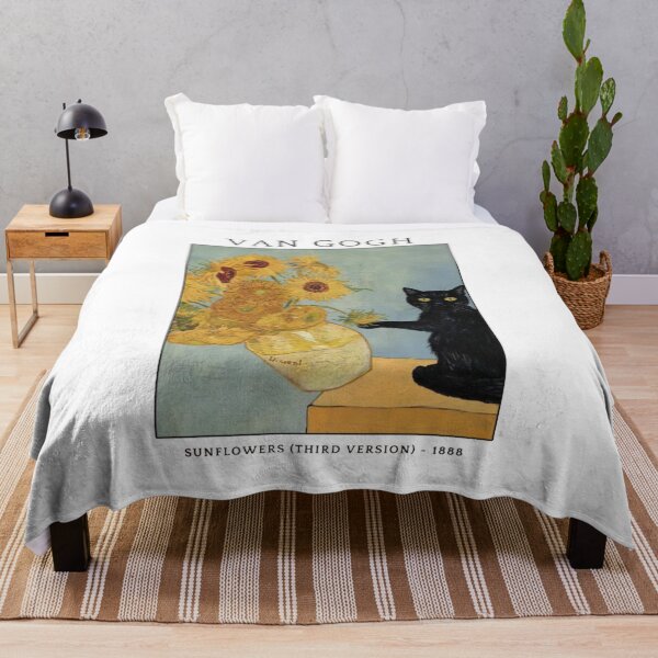 Item preview, Van Gogh Cat – Black Cat & Sunflower Vintage Art designed and sold by roartusa.