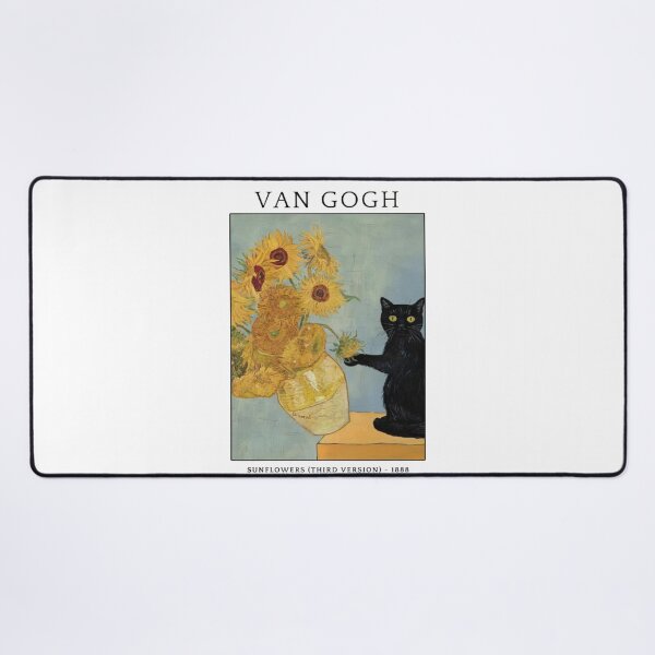 Item preview, Van Gogh Cat – Black Cat & Sunflower Vintage Art designed and sold by roartusa.