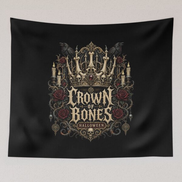 Item preview, HALLOWEEN Crown of Bones – Dark Royal Skull Sticker designed and sold by ElKesslassy  Daniel.