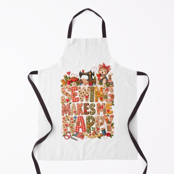 Item preview, Sewing Makes Me Happy – Cute Sewing Quote for Sewists, Quilters & Crafters designed and sold by EverStitchStudio ★★★★★.