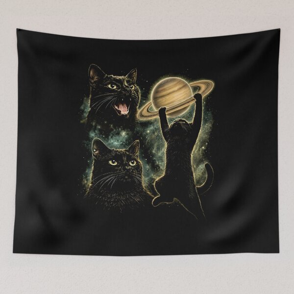 Item preview, Vintage Cosmic Cat Shirt, Celestial Saturn Graphic Tee, Black Cat Space Design, Astronomy Lover Gift, Gothic Witchy Aesthetic designed and sold by Catspeachy.
