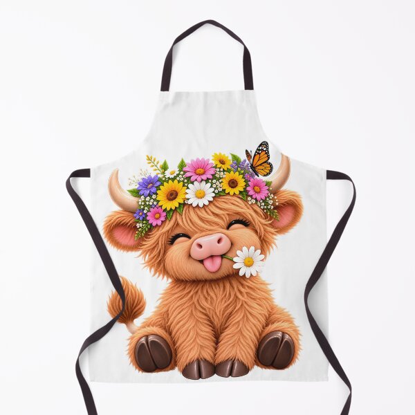 Item preview, Cute Highland Cow with Flower Crown designed and sold by TinyWeird.