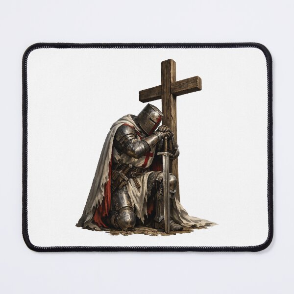Item preview, Praying Templar Knight at the Cross designed and sold by HolyLandDesigns.