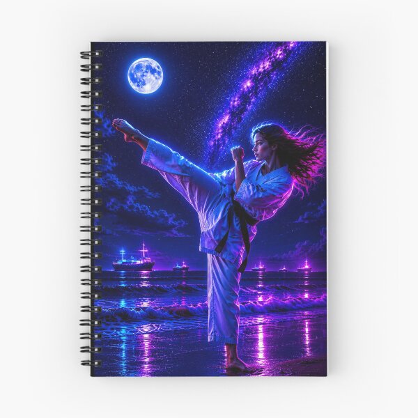 Item preview, ⚡ Cyberpunk Karate Fighter | Neon Martial Arts designed and sold by NeonRealmsStudio.