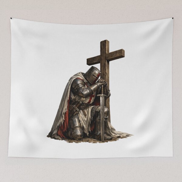 Item preview, Praying Templar Knight at the Cross designed and sold by HolyLandDesigns.