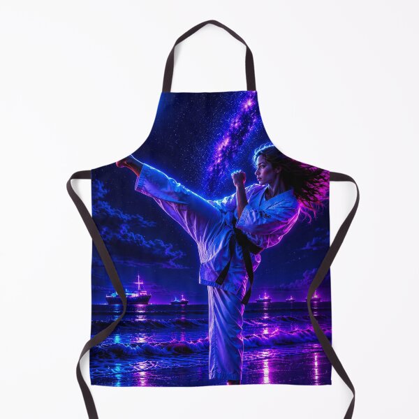 Item preview, ⚡ Cyberpunk Karate Fighter | Neon Martial Arts designed and sold by NeonRealmsStudio.