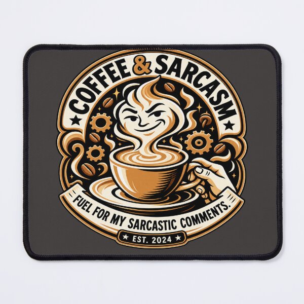 Item preview, Coffee & Sarcasm Retro Coffee Badge designed and sold by FABIOLA1970.