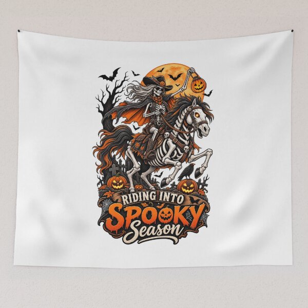 Item preview, Skeleton Horse Riding Into Spooky Season designed and sold by Ayden World.