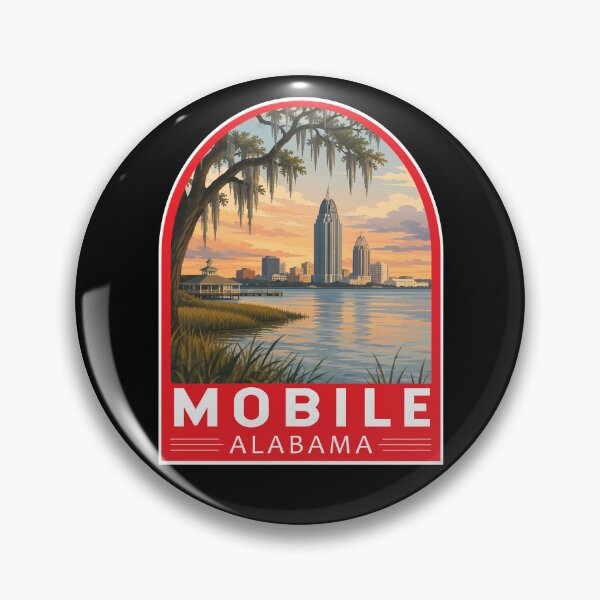 Item preview, Mobile Alabama Travel Art Emblem designed and sold by KrisSidDesigns.