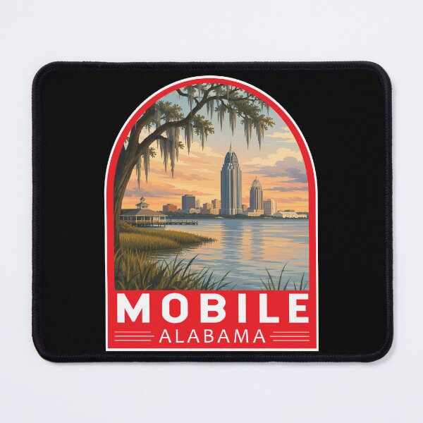 Item preview, Mobile Alabama Travel Art Emblem designed and sold by KrisSidDesigns.