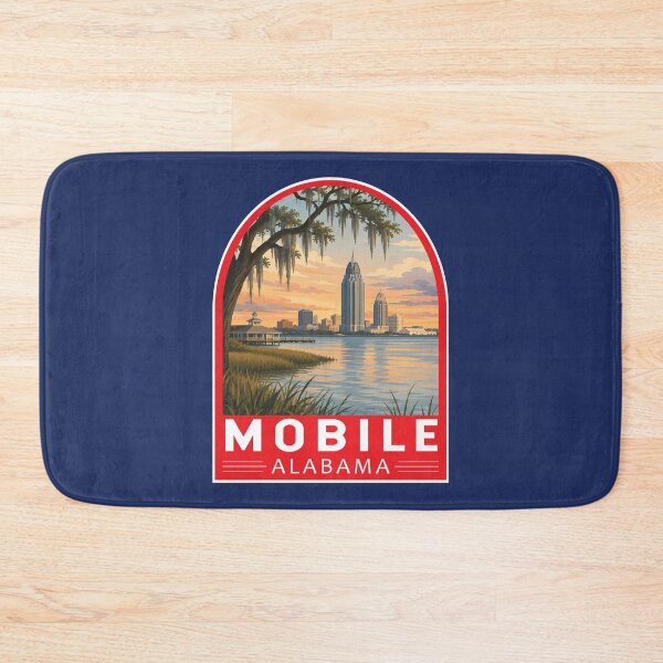 Item preview, Mobile Alabama Travel Art Emblem designed and sold by KrisSidDesigns.