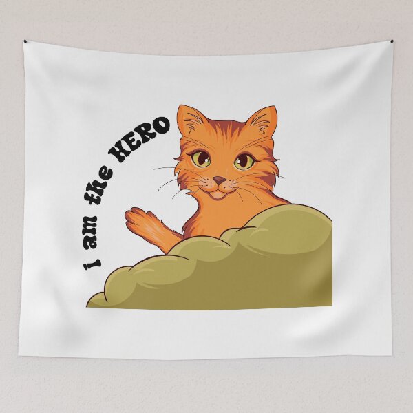 Item preview, I am the hero cat designed and sold by NAMASTHE WORLD.