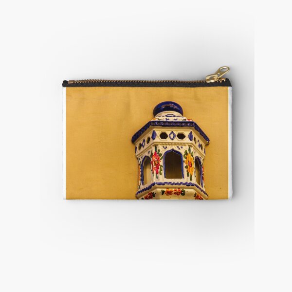 Item preview, Colorful Talavera Ceramic Wall Lantern Mounted On Yellow Stucco Wall For Architectural Decor designed and sold by Nmallia.