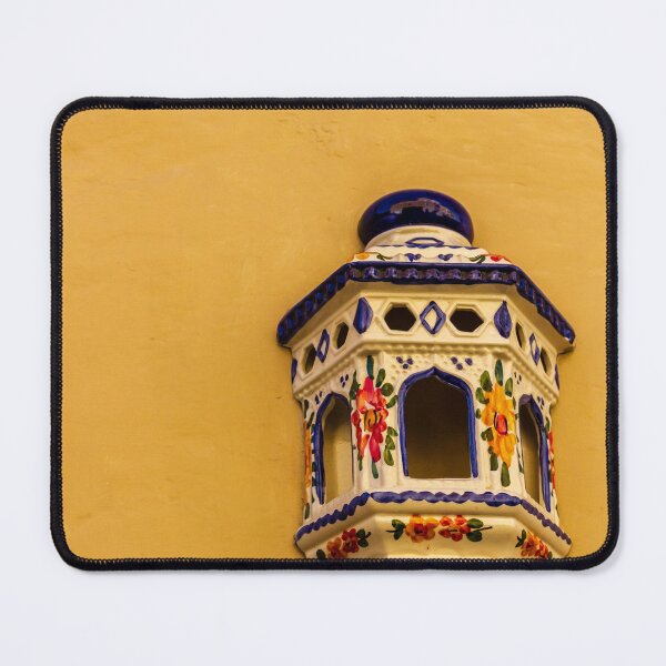 Item preview, Colorful Talavera Ceramic Wall Lantern Mounted On Yellow Stucco Wall For Architectural Decor designed and sold by Nmallia.