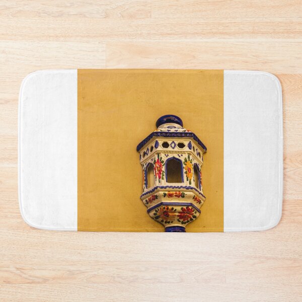 Item preview, Colorful Talavera Ceramic Wall Lantern Mounted On Yellow Stucco Wall For Architectural Decor designed and sold by Nmallia.
