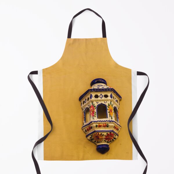 Item preview, Colorful Talavera Ceramic Wall Lantern Mounted On Yellow Stucco Wall For Architectural Decor designed and sold by Nmallia.