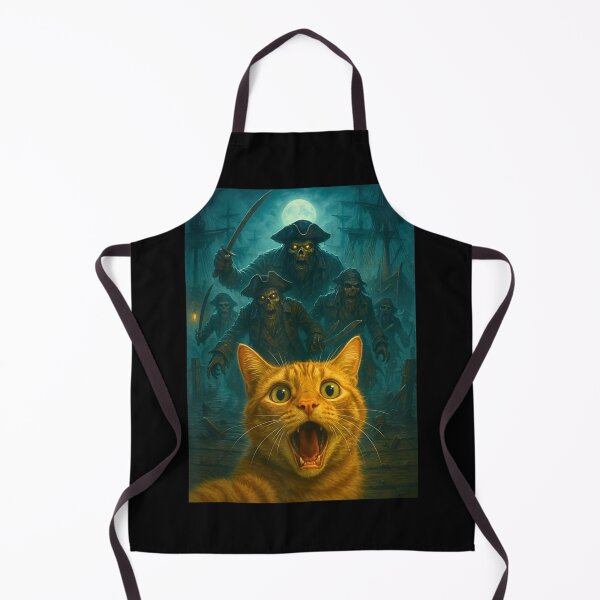 Item preview, Scared cat Selfie with Zombie Pirates Funny Halloween Outfit For Men Women designed and sold by MullenMich.