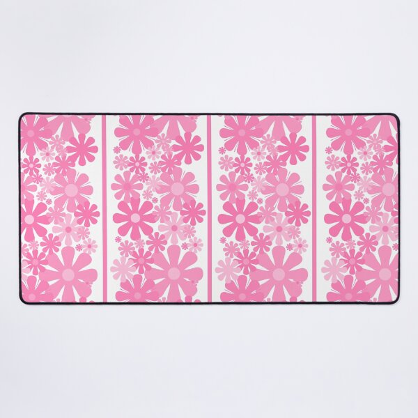 Item preview, Retro Floral Stripe 60s 70s Aesthetic Pattern with Pink Flowers designed and sold by kierkegaard.