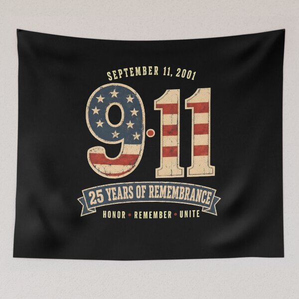 Item preview, September 11 2001 9/11 25 Years Remembrance, Honor Remember Unite, Patriotic Memorial Tribute Design designed and sold by Xtusdior.
