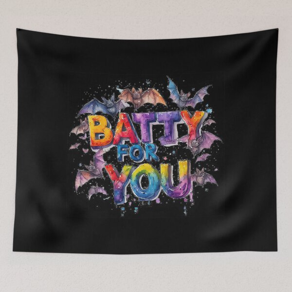 Item preview, Watercolor Batty For You Cute Halloween Bats Typography designed and sold by emiliacreations.