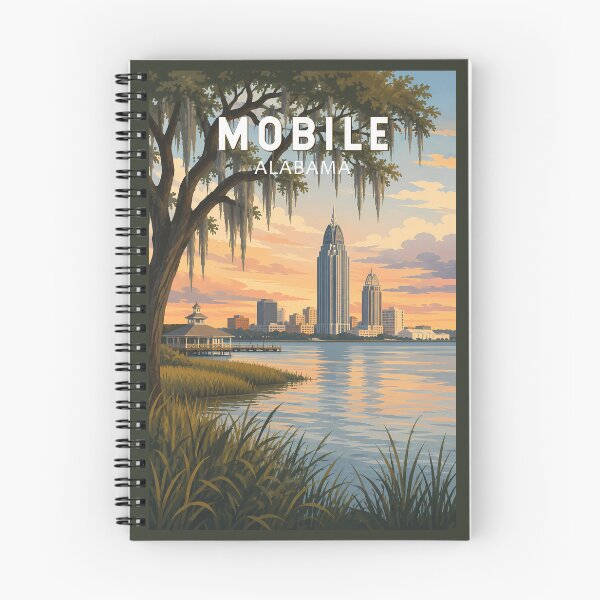 Item preview, Mobile Alabama Illustration Travel Art Vintage designed and sold by KrisSidDesigns.