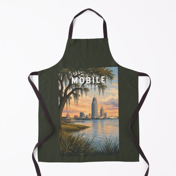 Item preview, Mobile Alabama Illustration Travel Art Vintage designed and sold by KrisSidDesigns.
