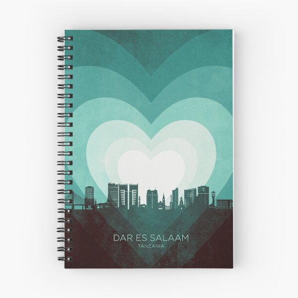 Item preview, Dar es Salaam Skyline Hearts Teal designed and sold by ArtPrints.