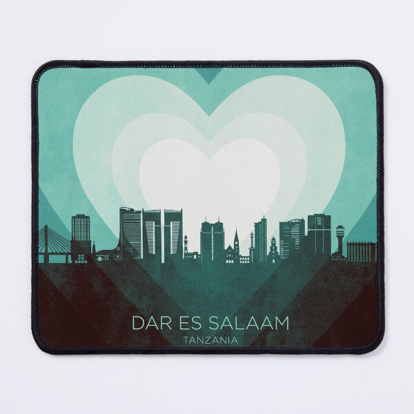 Item preview, Dar es Salaam Skyline Hearts Teal designed and sold by ArtPrints.