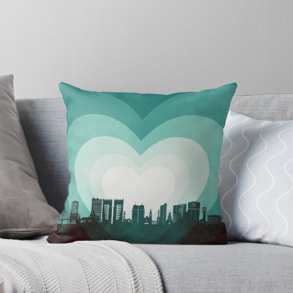 Item preview, Horizonte de Dar es Salaam Corazones Verde Azulado designed and sold by ArtPrints.