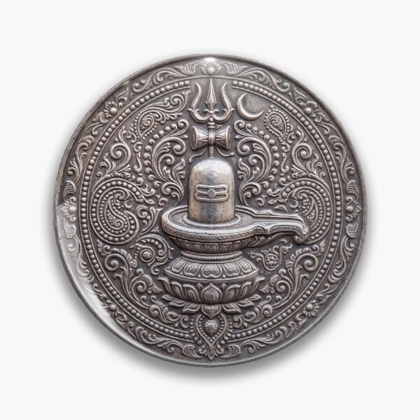 Item preview, Silver Shiva Lingam Coin Art | Hindu Sacred Coin Design designed and sold by CosmicLotusArt.