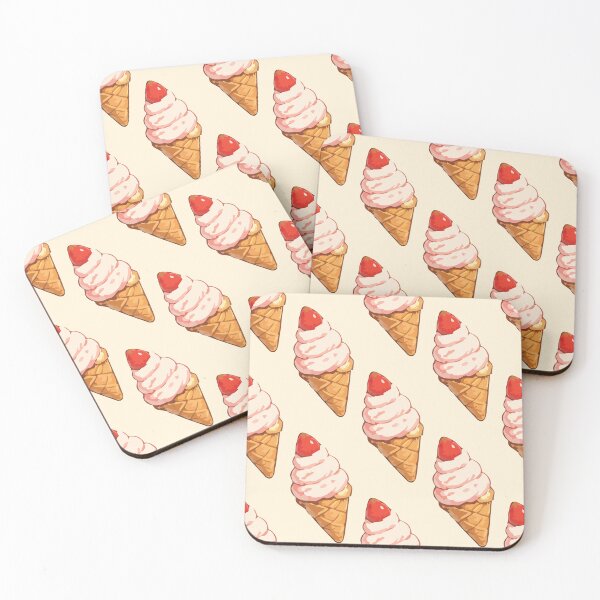 Item preview, Strawberry Ice Cream Cone Pattern – Retro Summer Dessert 1 designed and sold by SimplePoDesign.