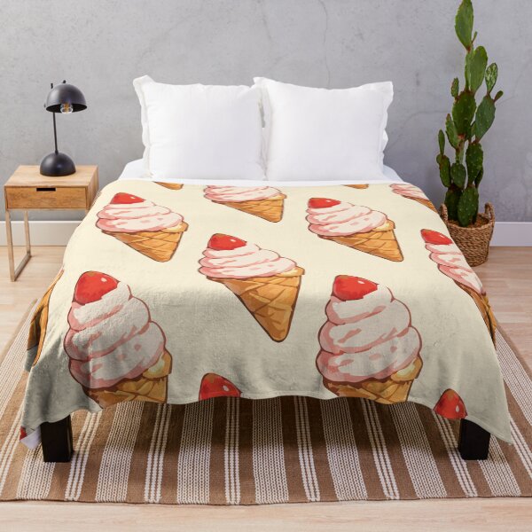 Item preview, Strawberry Ice Cream Cone Pattern – Retro Summer Dessert 1 designed and sold by SimplePoDesign.