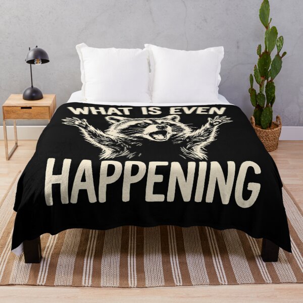 Item preview, What Is Even Happening Funny Raccoon Meme designed and sold by ripgoatclothing.