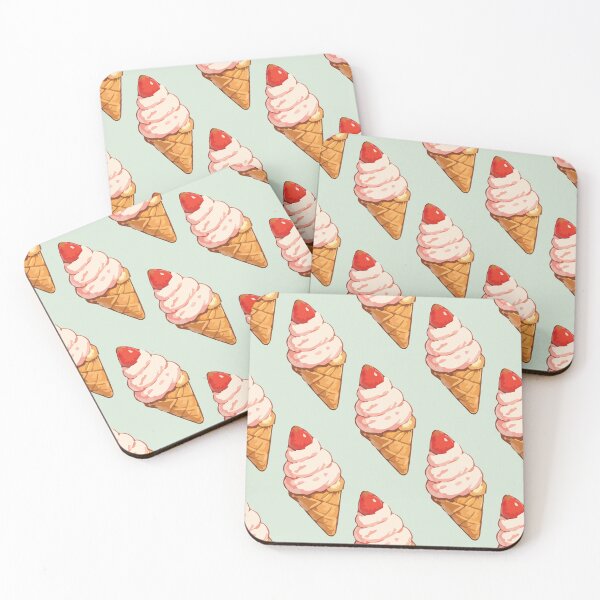 Item preview, Strawberry Ice Cream Cone Pattern – Retro Summer Dessert 2 designed and sold by SimplePoDesign.