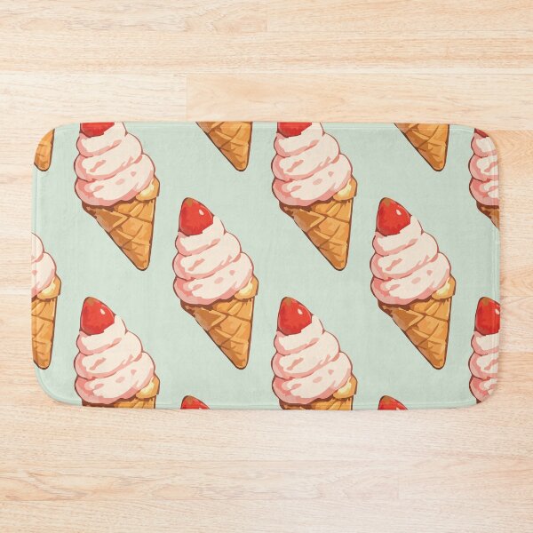 Item preview, Strawberry Ice Cream Cone Pattern – Retro Summer Dessert 2 designed and sold by SimplePoDesign.