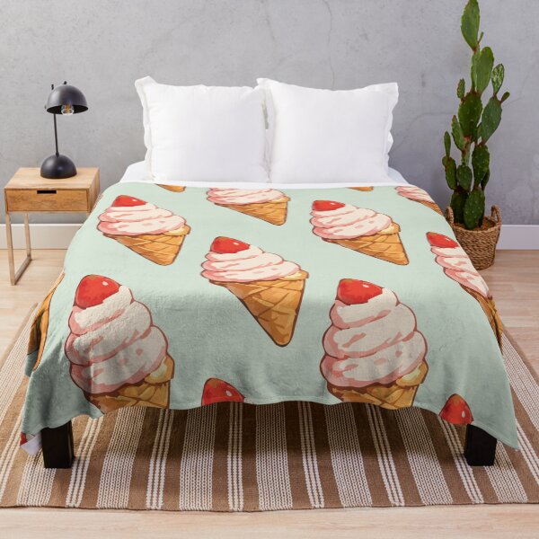 Item preview, Strawberry Ice Cream Cone Pattern – Retro Summer Dessert 2 designed and sold by SimplePoDesign.