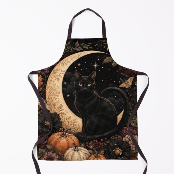 Item preview, Botanical Black Cat – Celestial Autumn Moon Garden Art designed and sold by astersgraphics.
