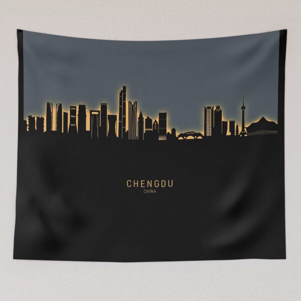 Item preview, Chengdu China Skyline designed and sold by ArtPrints.