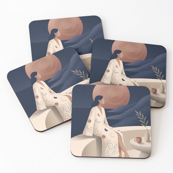 Item preview, Celestial Boho Woman Sitting on Terrace designed and sold by Itsheartshop.