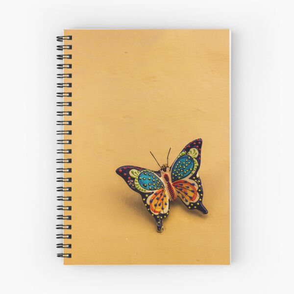 Item preview, Colorful Ceramic Butterfly Mounted on Yellow Wall Decorative Hand-Painted Ornament With Textured Background designed and sold by Nmallia.