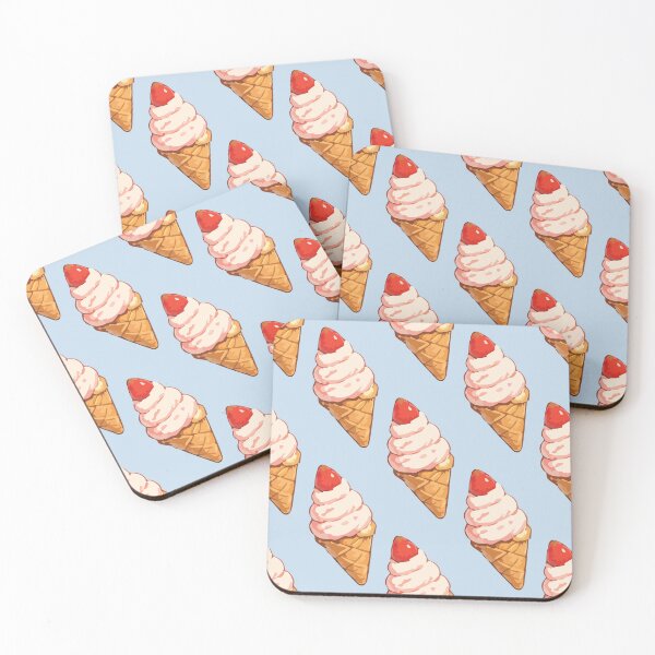 Item preview, Strawberry Ice Cream Cone Pattern – Retro Summer Dessert 3 designed and sold by SimplePoDesign.