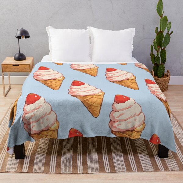 Item preview, Strawberry Ice Cream Cone Pattern – Retro Summer Dessert 3 designed and sold by SimplePoDesign.