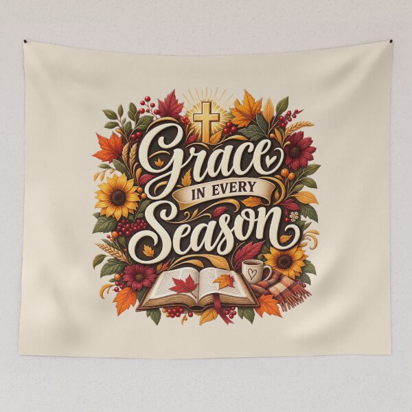 Item preview, Grace in Every Season – Christian Autumn Faith Design designed and sold by astersgraphics.