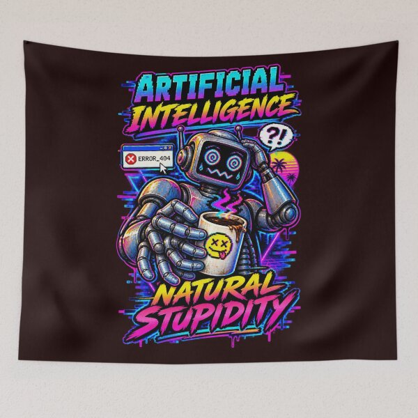 Item preview, Funny Retro AI Robot Glitch Art designed and sold by virusRojo.
