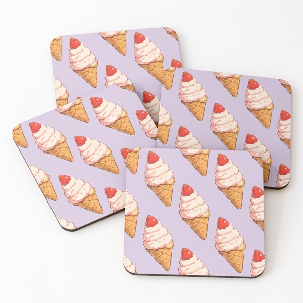 Item preview, Strawberry Ice Cream Cone Pattern – Retro Summer Dessert 4 designed and sold by SimplePoDesign.