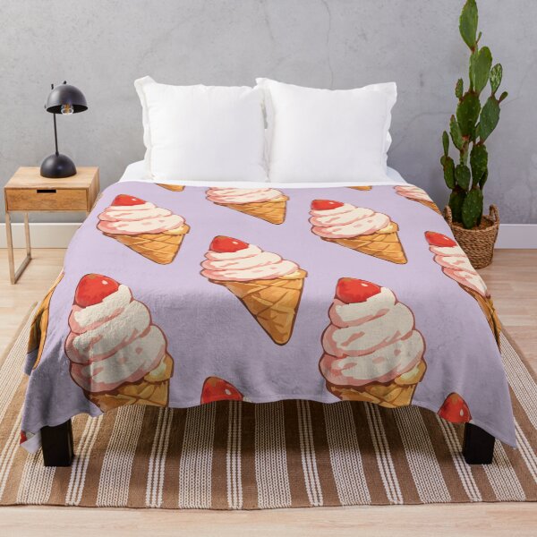 Item preview, Strawberry Ice Cream Cone Pattern – Retro Summer Dessert 4 designed and sold by SimplePoDesign.