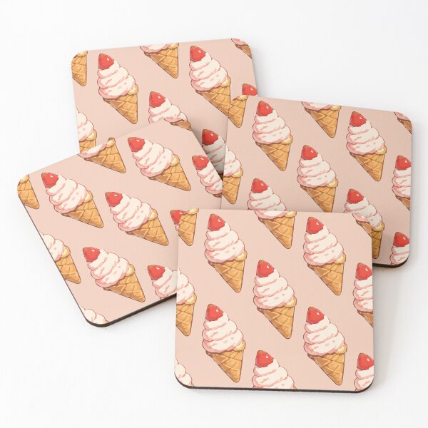 Item preview, Strawberry Ice Cream Cone Pattern – Retro Summer Dessert 5 designed and sold by SimplePoDesign.