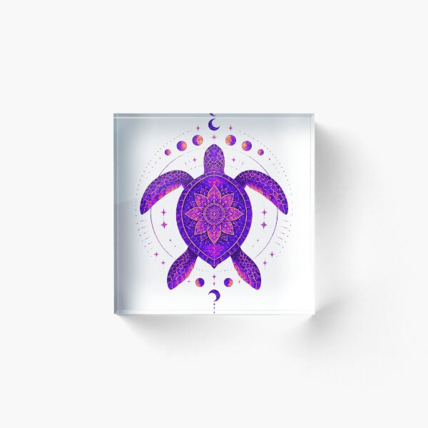 Aperçu de l'œuvre Mandala Tortue Océanique – Design Bohème Géométrie Sacrée de la Tortue Marine créée et vendue par ColorNest Designs.