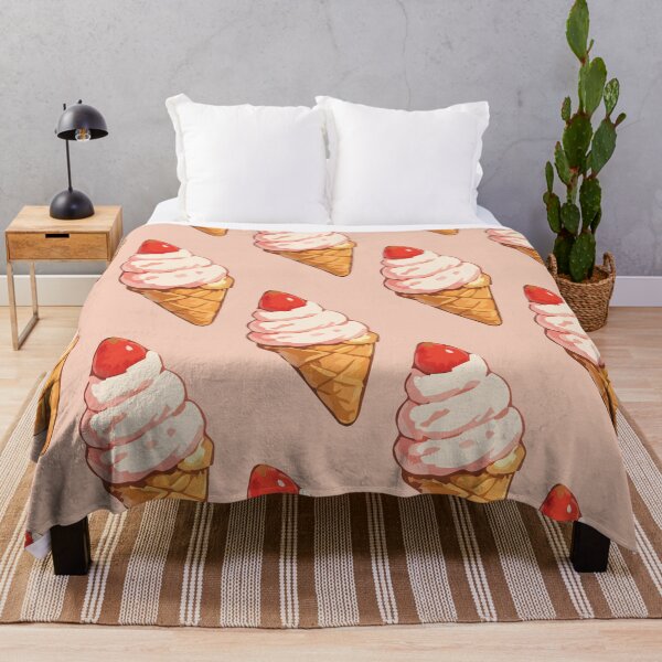 Item preview, Strawberry Ice Cream Cone Pattern – Retro Summer Dessert 5 designed and sold by SimplePoDesign.