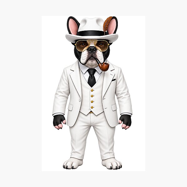 Item preview, French Bulldog Mafia Boss with Pipe designed and sold by donpufanft.